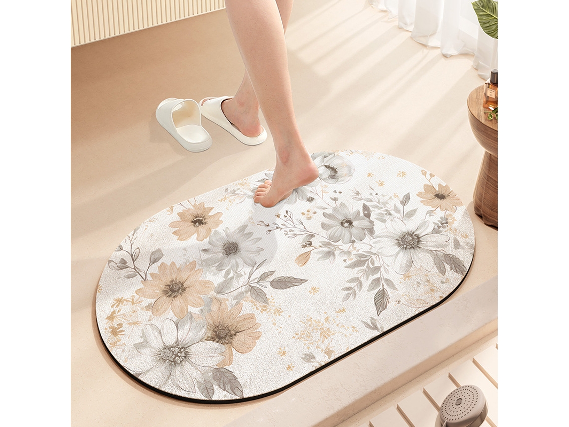 Tapetes de Banho Antiderrapantes Absorventes de Secagem Rápida para Decoração de Banheiro Padrão 3 EVELTEK 50x80cm