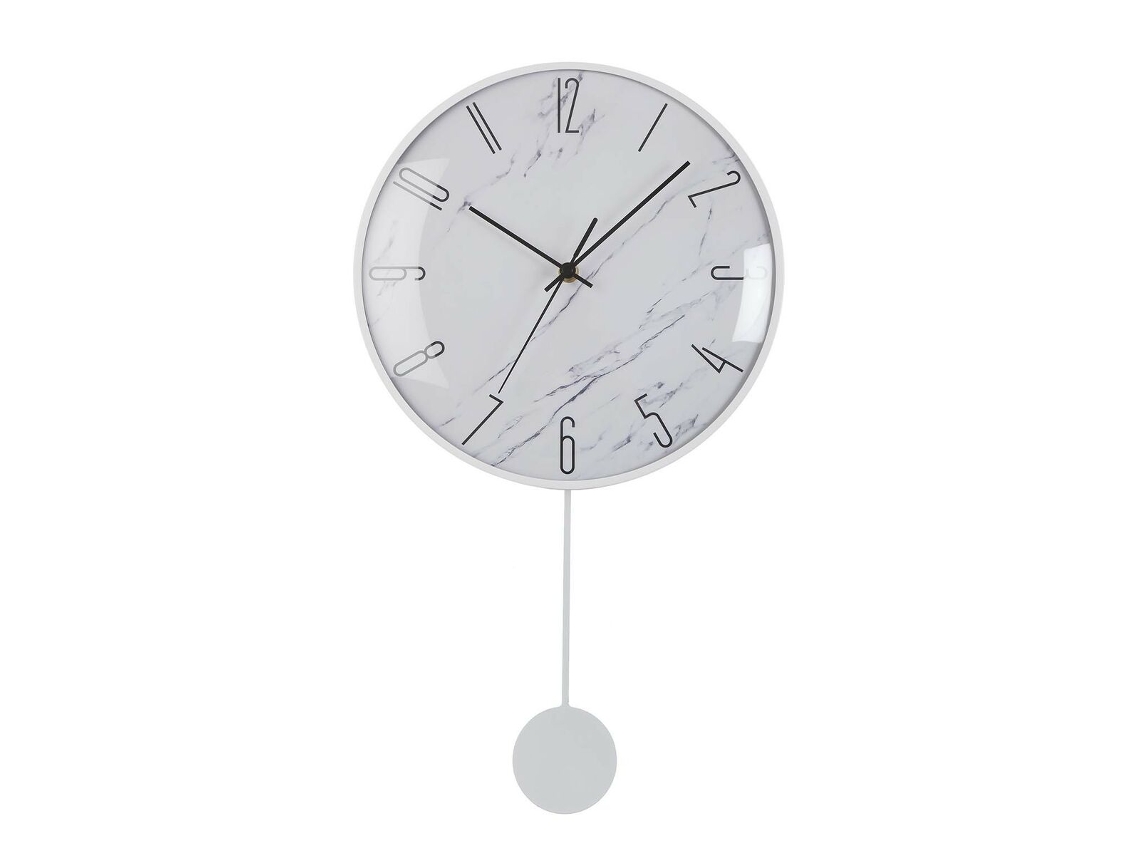 Relógio de Parede VERSA Pêndulo Metal Cristal Madeira Mdf 4,5x56x29 cm