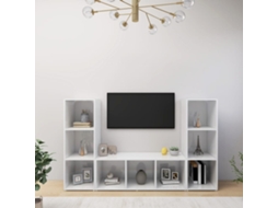 Vidaxl Móveis De Tv 3 Pcs 107x35x37 Cm Contraplacado Branco