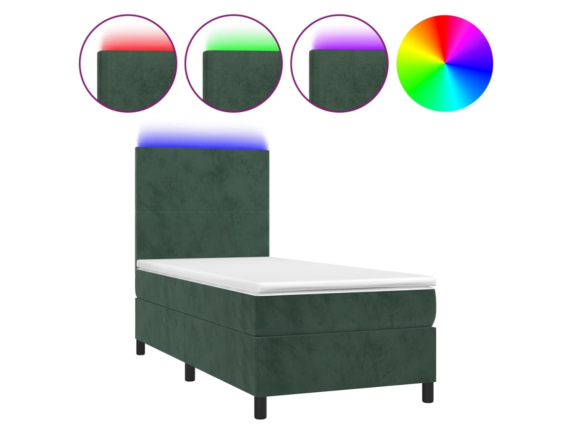 Box Spring Bed, Box Spring Beds Vidaxl Verde Veludo (100 X 200 Cm)