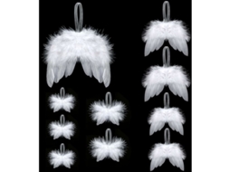 Natal Encantado, Asas De Penas De Anjo, Decorações De Penas Brancas, Pingente Vintage Chique Para Artesanato, Enfeites Elegantes Para Casa, Festa, Dec