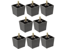 Conjunto De 8 Pés Sofá Em Metal Preto Com Parafusos Para Substituição Diy, Suporte Estável E Resistente À Deformação