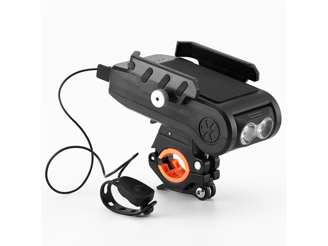 LANTERNA de bicicleta Mali com suporte para celular buzina e bateria portátil