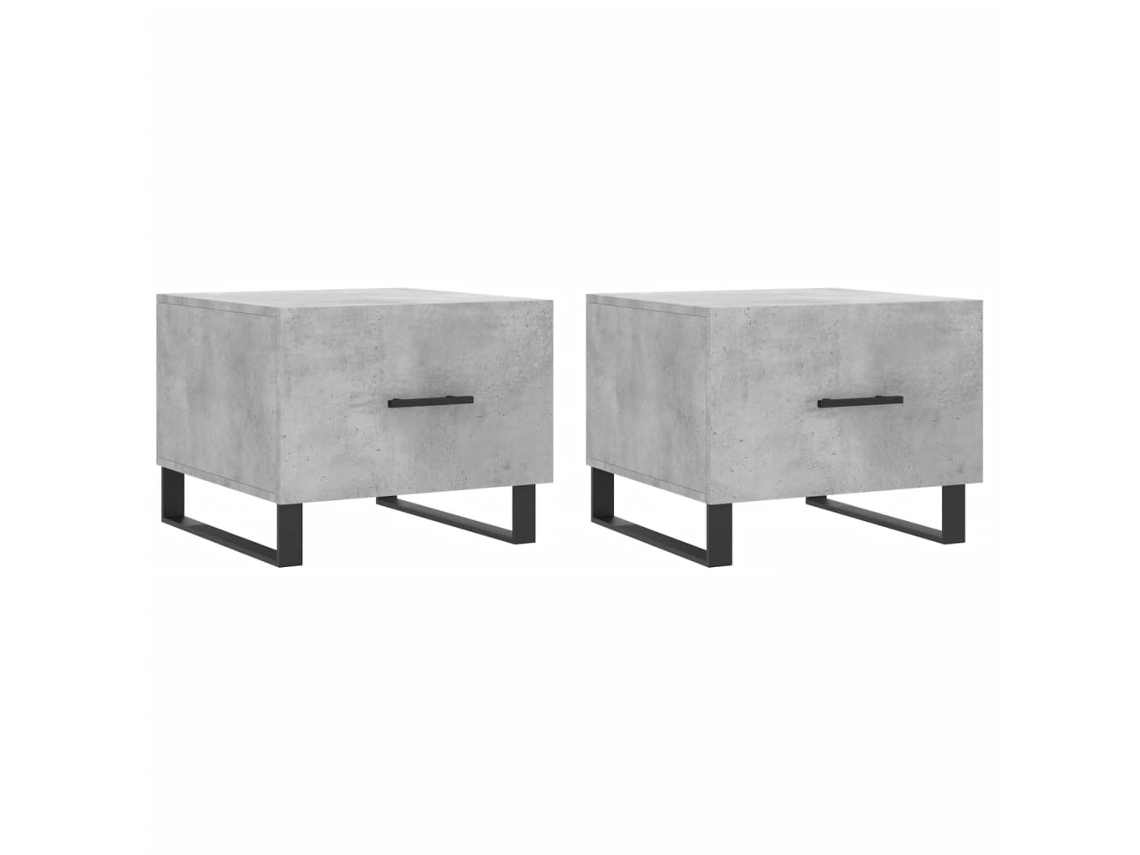 Conjunto de Mesas Centro 2 Pcs Madeira Processada Cinza Cimento MAISON EXCLUSIVE (50x50x40 cm)