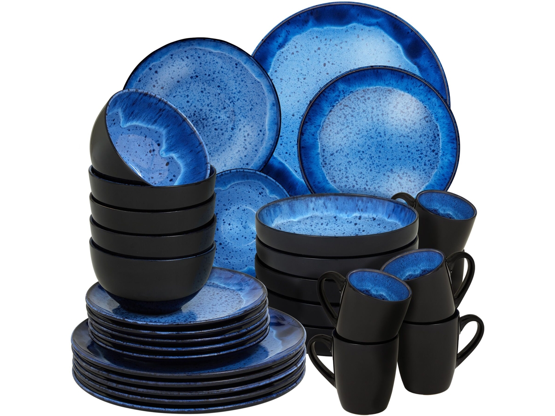 Tectake Louça De Grés Mare Para 6 Pessoas, Azul