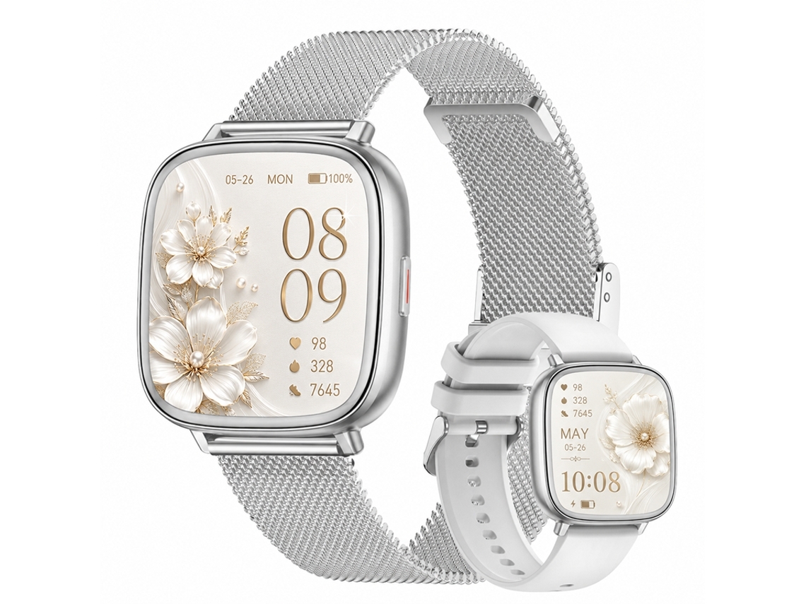Smartwatch I221 (design Moderno - Chamadas Bluetooth - Lanterna - Prateado)_glo