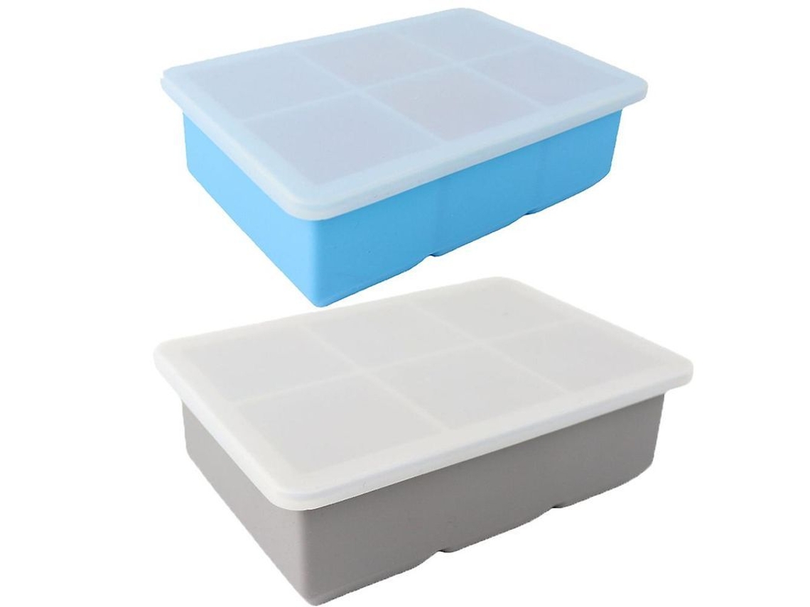 Bandeja De Gelo Reutilizável E Flexível Para Bebidas, Café Gelado, Chás E Congelar Sucos, Sopas E Mais Cinza * Azul Céu