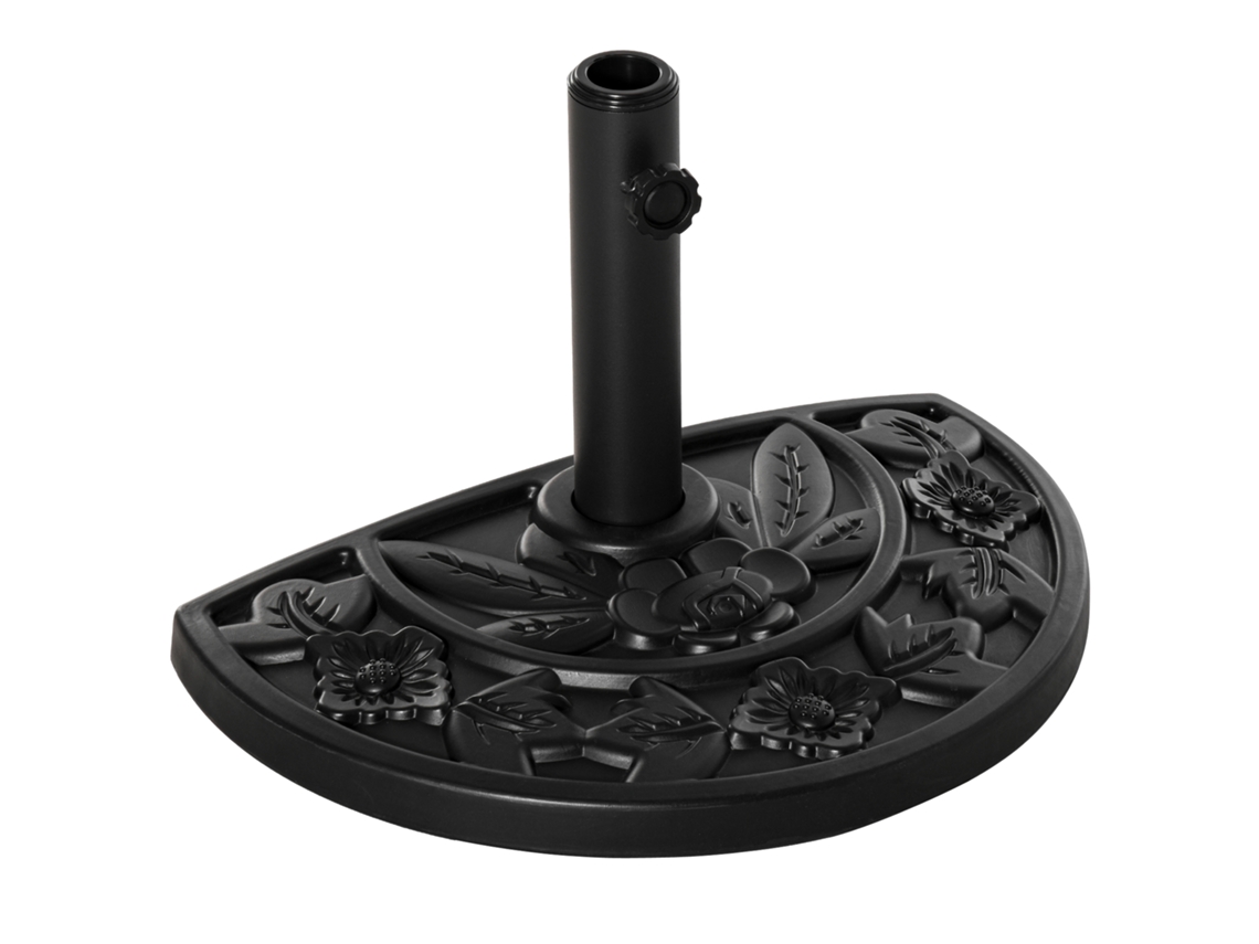 Base para Guarda sol Semircircular 9 kg em HDPE, cimento e Metal com Motivos Florais (ø50x32x32 cm) BTFORUS