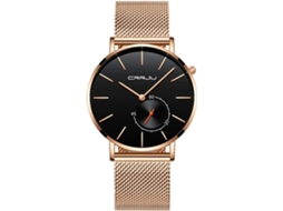 Lurelia Relógio Feminino, Movimento De Quartzo, Analógico, Data/calendário, Aço Inoxidável, Rosa Ouro, Dourado E Preto