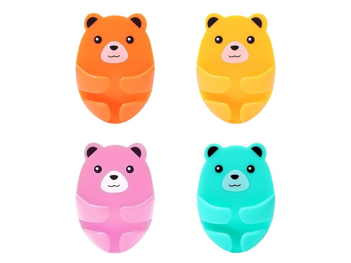 Gancho De Tomada Em Formato Urso Desenho Animado, Para Energia, Cozinha, Armazenamento Plugues (4 Peças)