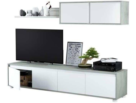 Conjunto de Móveis de TV FORES Alida (200x43x41cm - Madeira - Branco)