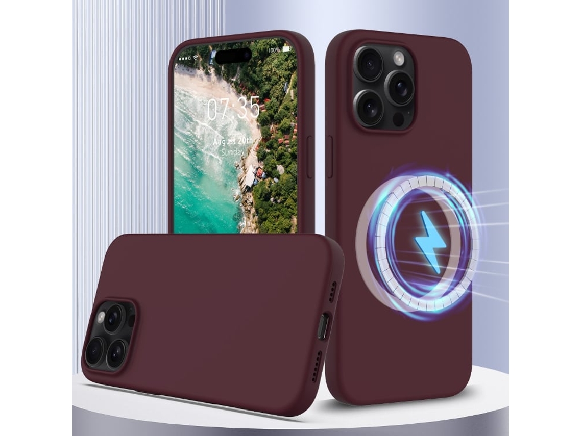 Capa De Silicone Com Magsafe Para Iphone 16 Pro Max - À Prova De Choque E Resistente A Quedas