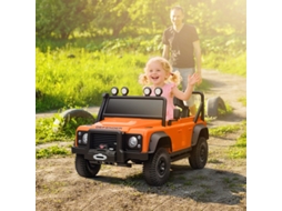Carro Elétrico 12v, Comando À Distância, Música, Buzina, Luzes Led, Laranja