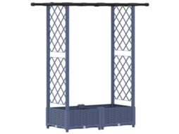 Conjunto 1 Canteiro De Jardim Elevado Vidaxl Cinzento Polipropileno (122,5 X 40 X 121 Cm)