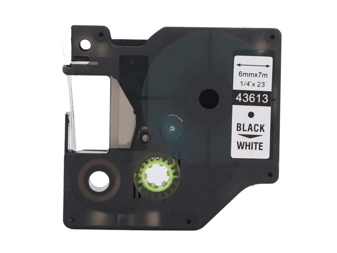 Cinta para Etiquetadora 6mm Ancha 7m Larga Impermeable Resistente Al Aceite para Pl200 Lmpc 16596 Negro Sobre Blanco D1