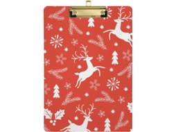 Quadro de Natal com Prendedores Papel em Fundo Vermelho Impermeável para Crianças. 31,8 X 22,9 0,3 Cm
