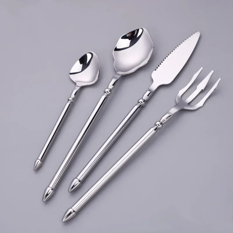 Conjunto de Louça de Alta Qualidade , Aço Inoxidável 304, Estilo Ocidental, para Decoração de Casa. MDUG (prateada)