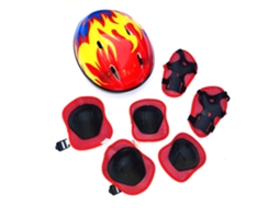 Ycnm-kit Proteção Infantil 7 Peças Capacete Joelheiras Cotovelos Pulgas