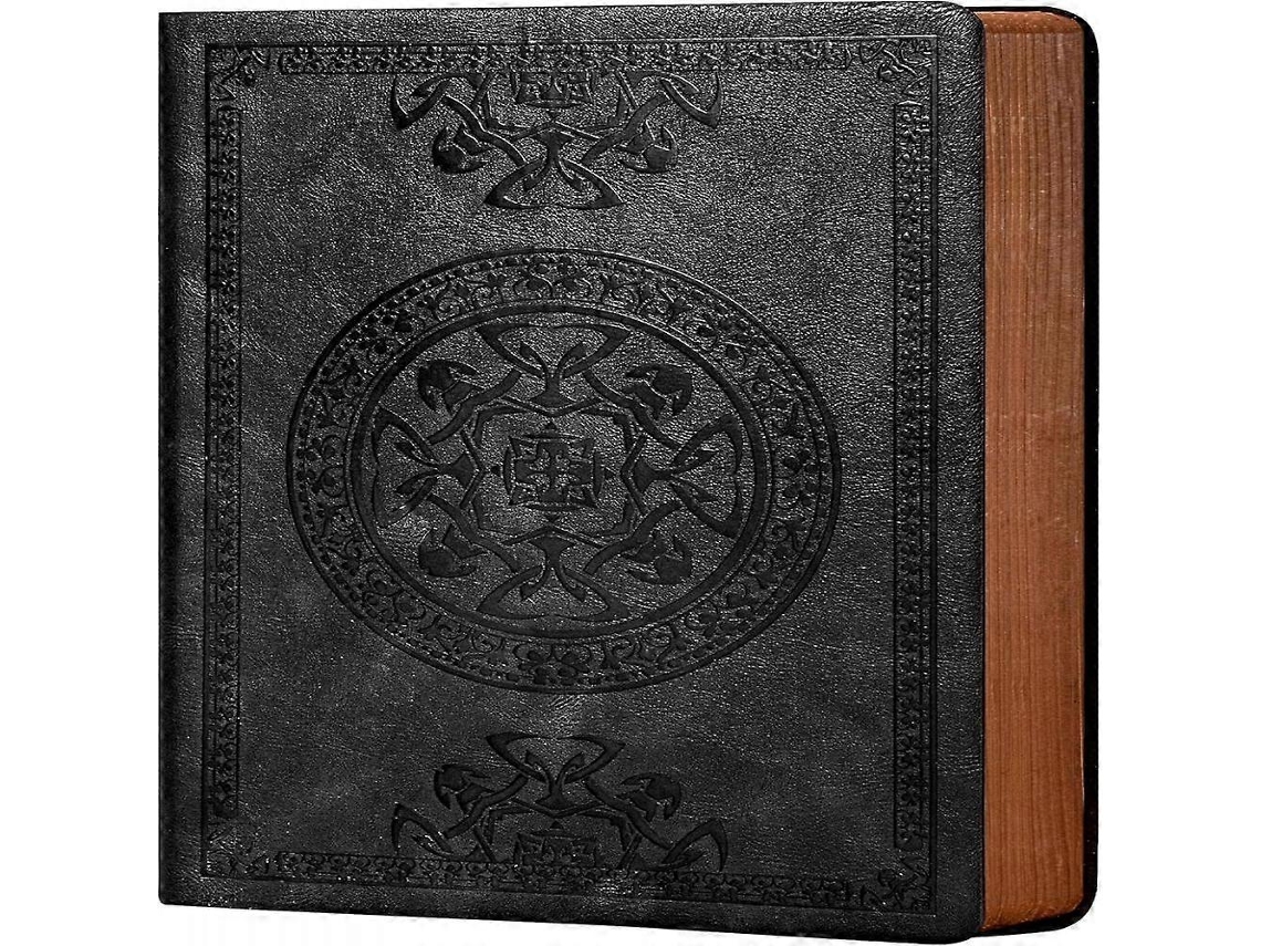 Libreta rayada para hombre, tapa flexible, reverso de cuero, estilo vintage con apertura de 180°, 14,5 x 21 cm - Aquaforge