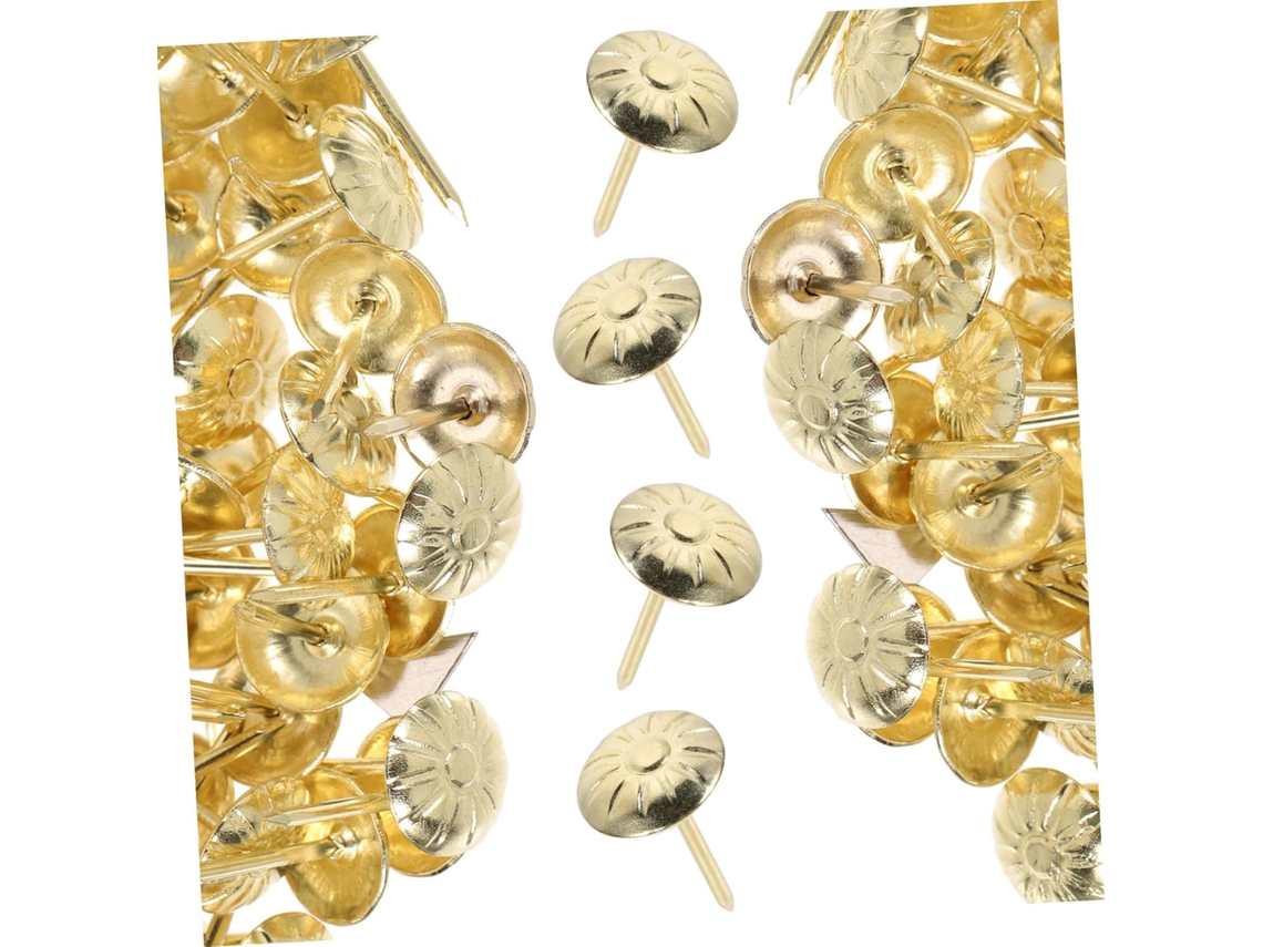 300 Peças Tachinhas Decorativas Douradas Retrô Para Estofamento De