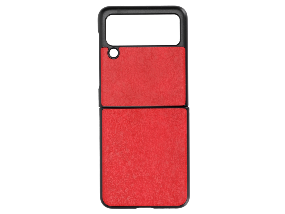 Aetheria capa de Couro para Samsung Galaxy Z Flip 3 Anti risco Protetora Impacto Resistente Vermelha