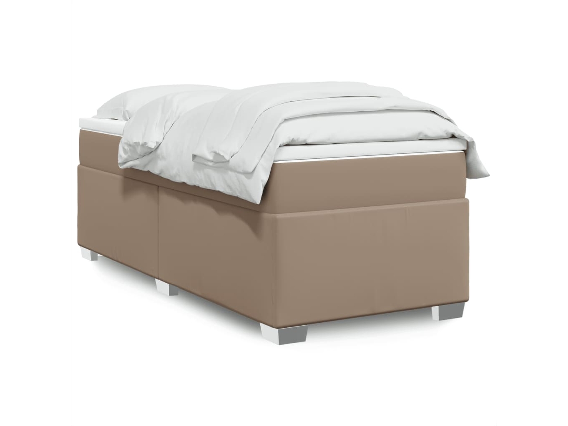 Vidaxl Cama com Molas/colchão 80x200 Cm Couro Artificial Cappuccino