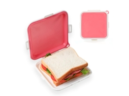 Caixa de Sanduíche Silicone Rosa, Livre de Bpa, Vedada e Reutilizável para Alimentos (1 Unid.) S/MARCA