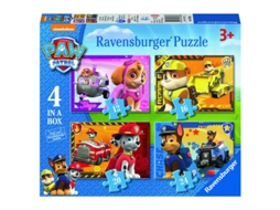 Conjunto de Puzzles 4 em 1 RAVENSBURGUER Patrulha Pata (24 Peças)