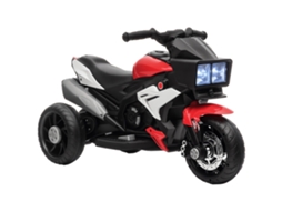 Motocicleta Elétrica Infantil 3-5 Anos 3 Rodas Luzes Sons 6v Vermelha