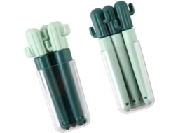 Conjunto Artibetter com 14 prendedores para fechar sacos de alimentos em formato de cacto com núcleos aleatórios, em material PP durável.