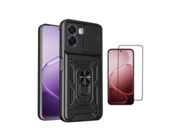Kit Vidro Capa Magnetic Slide Window Phonecare Para Oppo A6x - Preto
