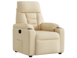 Recliner Chair, Recliner Chairs Vidaxl Creme Tecido
