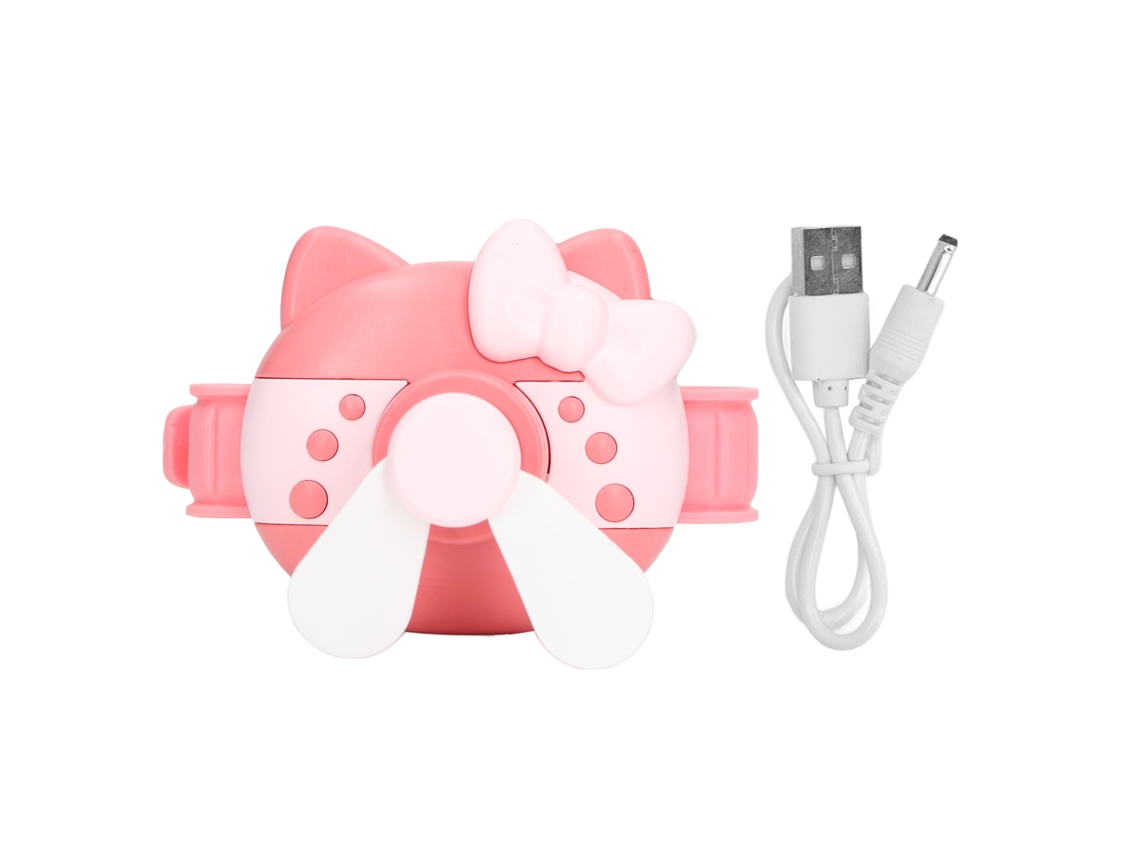 Ats ventilador de Muñeca Usb Mini Recargable Portátil Bonito para Exterior e Interior Meninas e Meninos Vermelho Coral