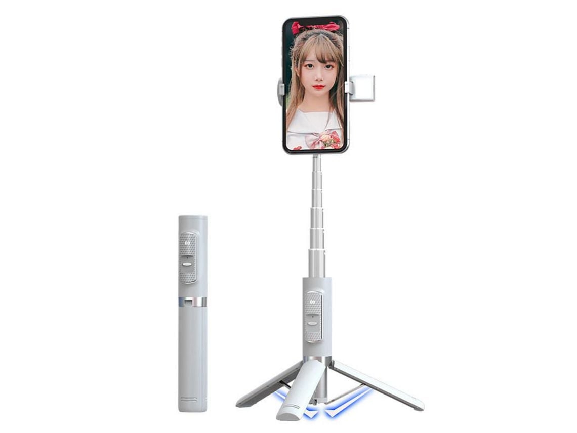 Selfie Stick Luz Preenchimento Ultra Longa Branco