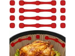 Ímãs Para Suporte De Papel Na Fritadeira Elétrica, Pacote Com 12 Fixar Manteiga Acessórios Magnéticos Silicone Sem Bpa (vermelho)