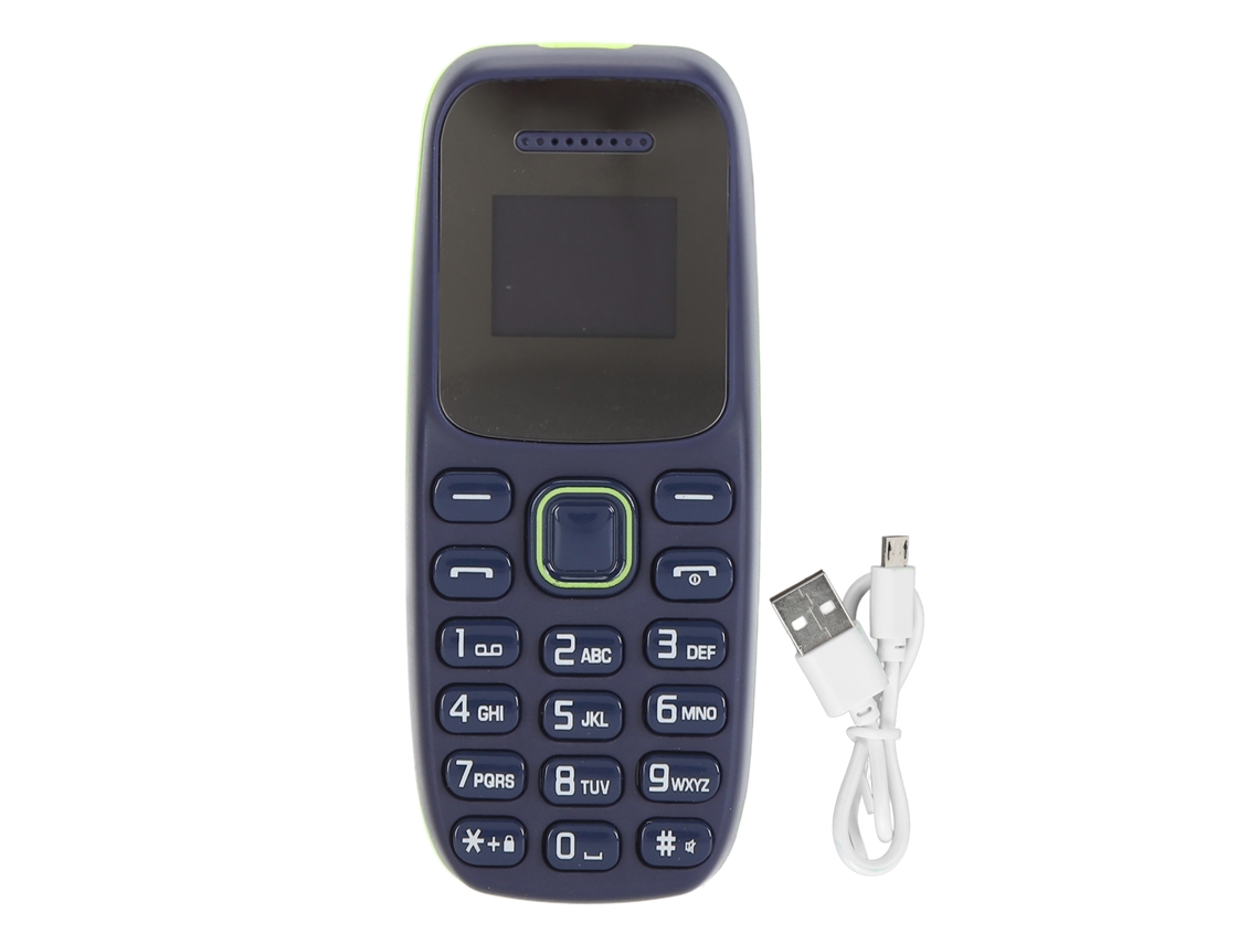 Mali telefone 2g Desbloqueado para Idosos Mini Dual Sim Botões Grandes Bluetooth Mp3 0.66 Polegada Azul