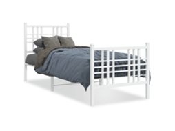 Estrutura de Cama com Cabeceira e Pés Metal Branco MAISON EXCLUSIVE 80x200 cm