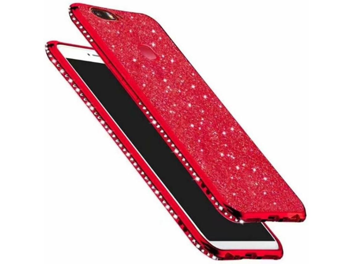 Capa Vivo Y67 WJS Glitter Vermelho