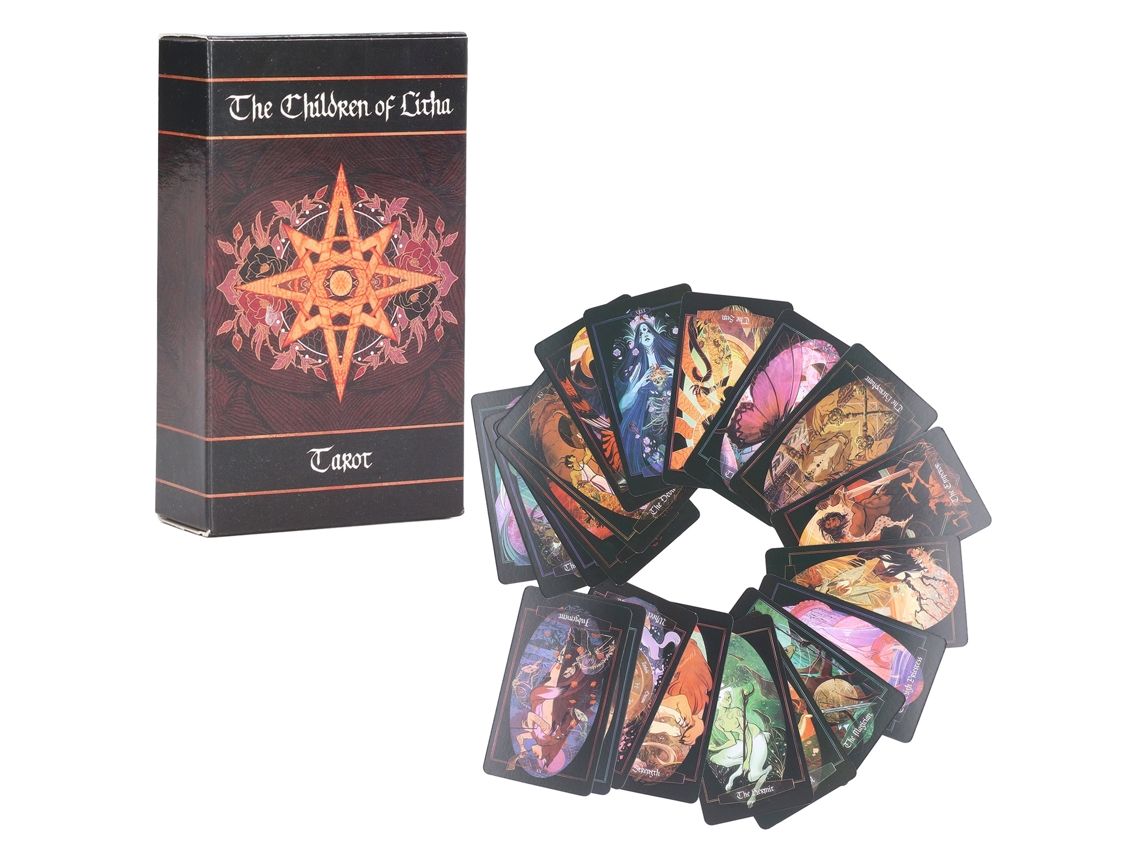Mali cartas Tarot Children Of Litha Deck 78 Cartas Papel Artístico para Adivinhação e Festas