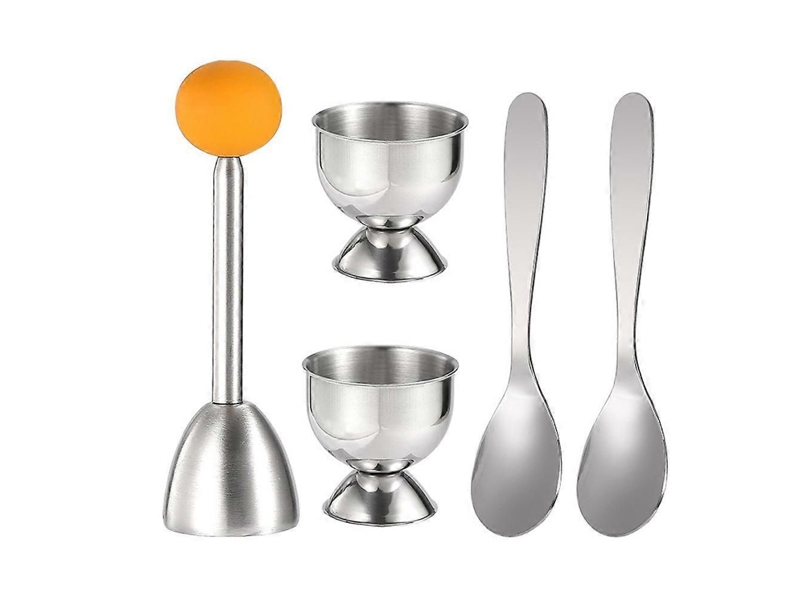 Kit Para Cortar E Separar Ovos Cozidos Com 2 Copos, 2 Colheres E 1 Cortador