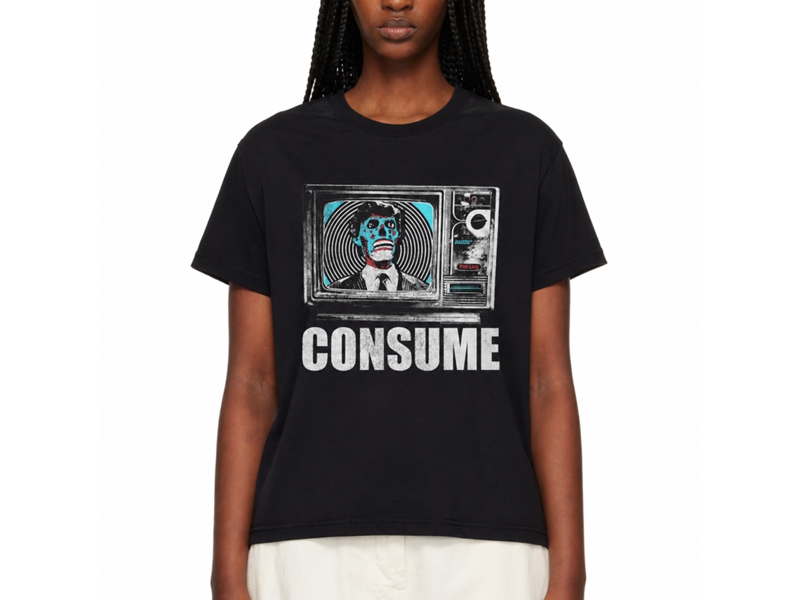 Rockinstone They Live Movie Consume Black Adult T-shirt Size:m