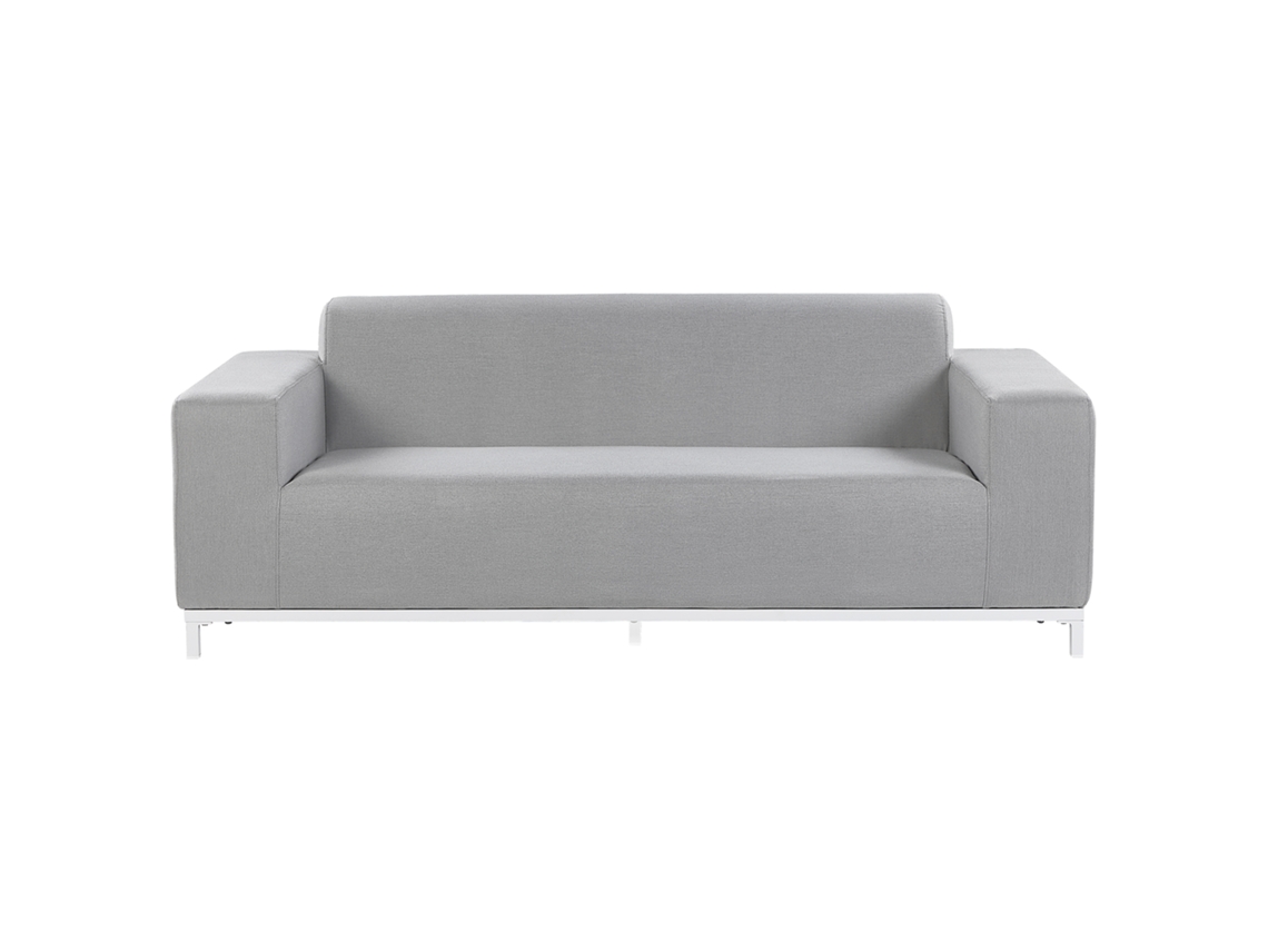 Sofá De 2 Plazas Beliani Rovigo De Tela Gris 185x84x67
