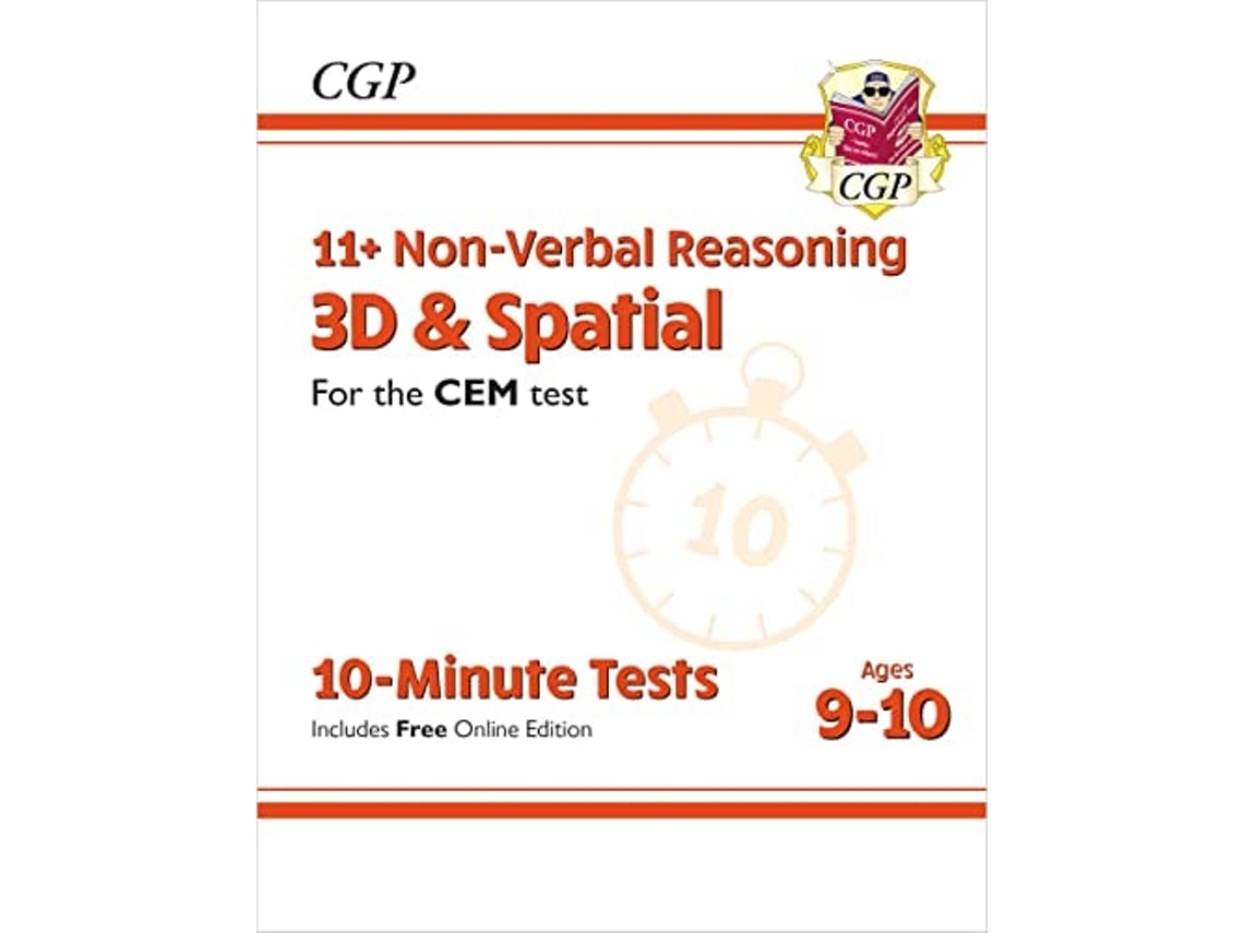 Livro 11 CEM 10-Minute Tests Non-Verbal Reasoning 3D amp Spatial - Ages 9-10 de CGP Books (Inglês)