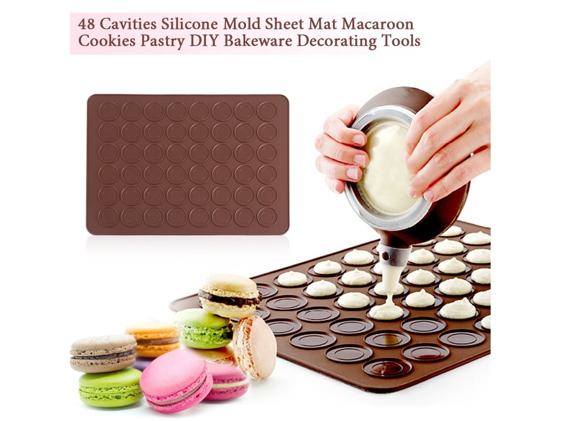 Molde de Silicone S/MARCA com 48 Cavidades para Biscoitos e Macarons, Antiaderente