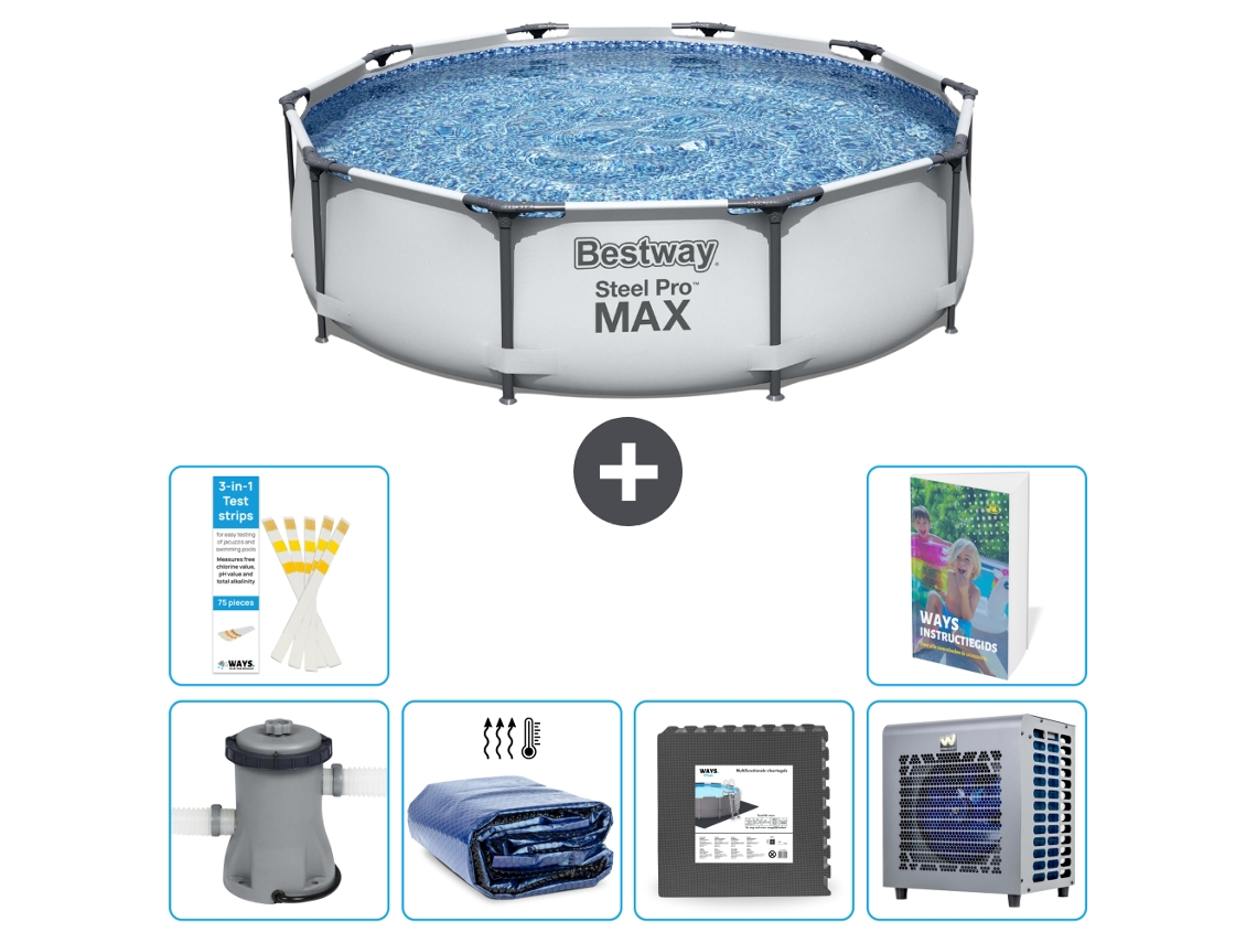 Piscina Bestway Steel Pro Max Redonda 305x76 Cm 5 peças S190 BESTWAY