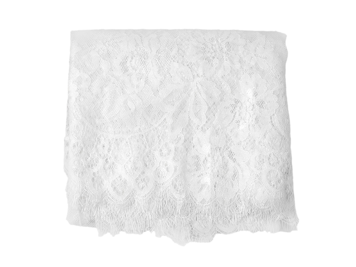 Renda de Mesa Branca 36x300cm para Casamento e Festas S/MARCA