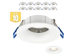 Conjunto de 10 Ligações BRAYTRON Tetra-D Manchas Redonda Branca Fixa Diâmetro de 88 Mm Alumínio