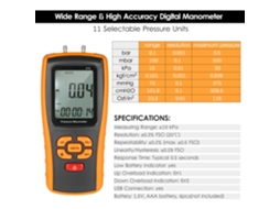 Manômetro Digital Preciso ±10 Kpa para Hvac e Pressão