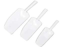 Conjunto De 3 Colheres Gelo Plástico Transparente Medir