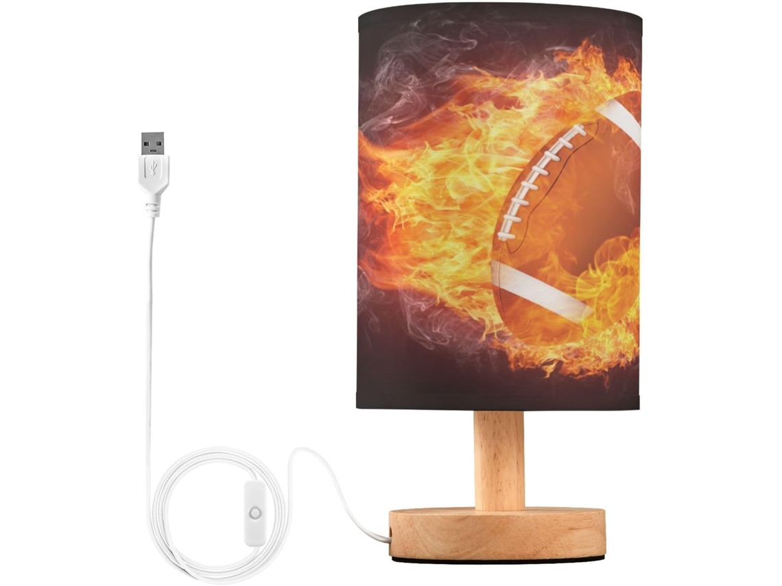 Luminária De Cabeceira Led Para Quarto, Luminária De Leitura Com Cúpula Tecido, Base De Madeira E Porta Usb Para Quarto